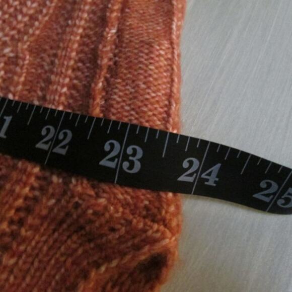 RACHEL ZOE Cable Knit Turtleneck Vest Sz. Large in Pumpkin Heather NWOT - Picture 14 of 15